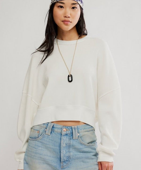 SKYLINE WAFFLE TEE - Clean Ivory - Blue Sky Fashions & Lingerie