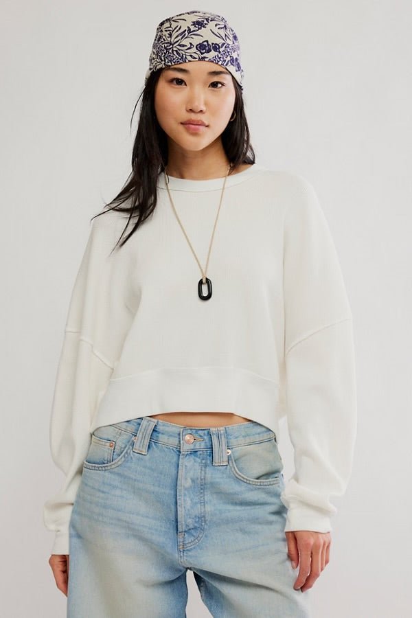 SKYLINE WAFFLE TEE - Clean Ivory - Blue Sky Fashions & Lingerie