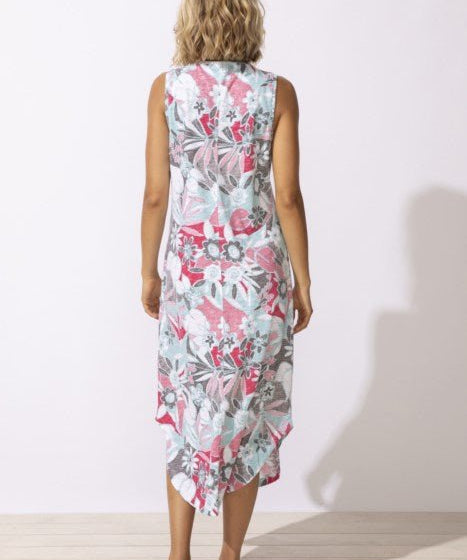 Sleeveless Seamed Dress - Poppy Print - Blue Sky Fashions & Lingerie