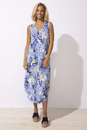 Sleeveless Seamed Dress - Resort print - Blue Sky Fashions & Lingerie