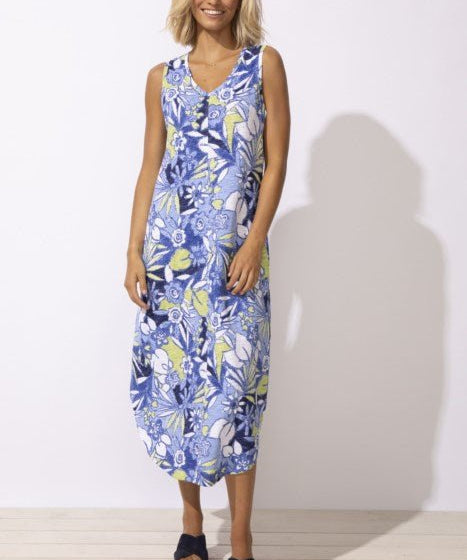 Sleeveless Seamed Dress - Resort print - Blue Sky Fashions & Lingerie