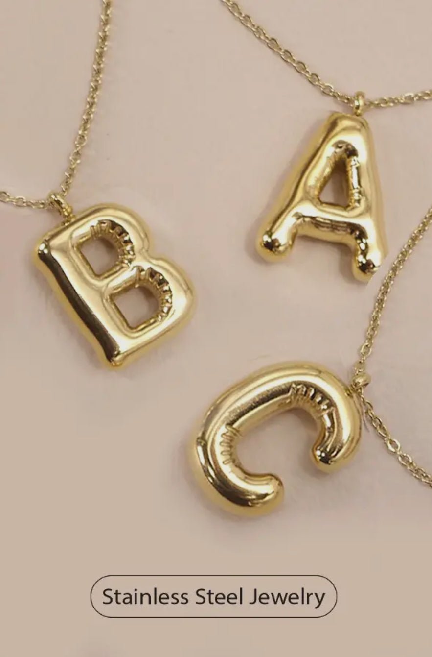 Small 18K Stainless Steel Tarnish Free Initial Necklace | 80N650 - Blue Sky Fashions & Lingerie