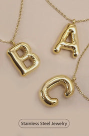 Small 18K Stainless Steel Tarnish Free Initial Necklace | 80N650 - Blue Sky Fashions & Lingerie