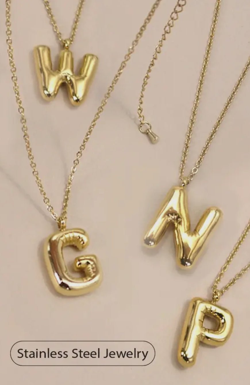 Small 18K Stainless Steel Tarnish Free Initial Necklace | 80N650 - Blue Sky Fashions & Lingerie