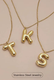 Small 18K Stainless Steel Tarnish Free Initial Necklace | 80N650 - Blue Sky Fashions & Lingerie