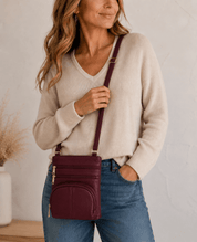 Small Leather Classic Carry-All RM0004A in Wine - Blue Sky Fashions & Lingerie
