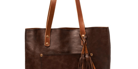 Small Leather Tote Bag - Coffee Brown - Blue Sky Fashions &amp; Lingerie