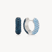 SMALL TWO-TONE REVERSIBLE SPARKLE HOOP EARRINGS - Navy/Celestial Sky - Blue Sky Fashions & Lingerie