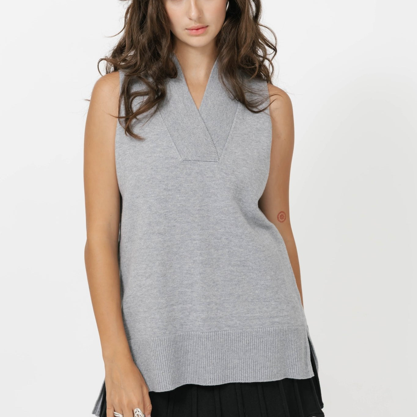 Smash + Tess BLAIR KNIT VEST IN LIGHT GREY - Blue Sky Fashions & Lingerie