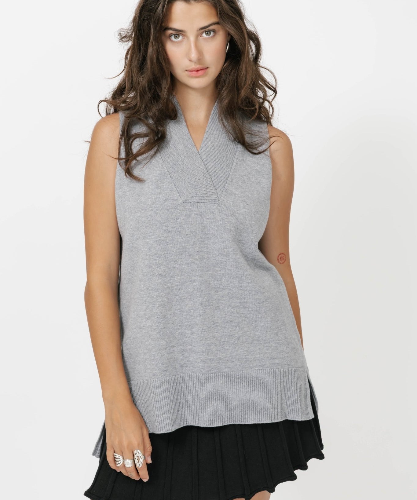 Smash + Tess BLAIR KNIT VEST IN LIGHT GREY - Blue Sky Fashions & Lingerie