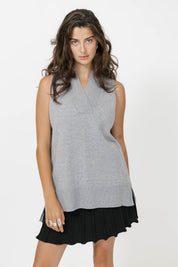 Smash + Tess BLAIR KNIT VEST IN LIGHT GREY - Blue Sky Fashions & Lingerie