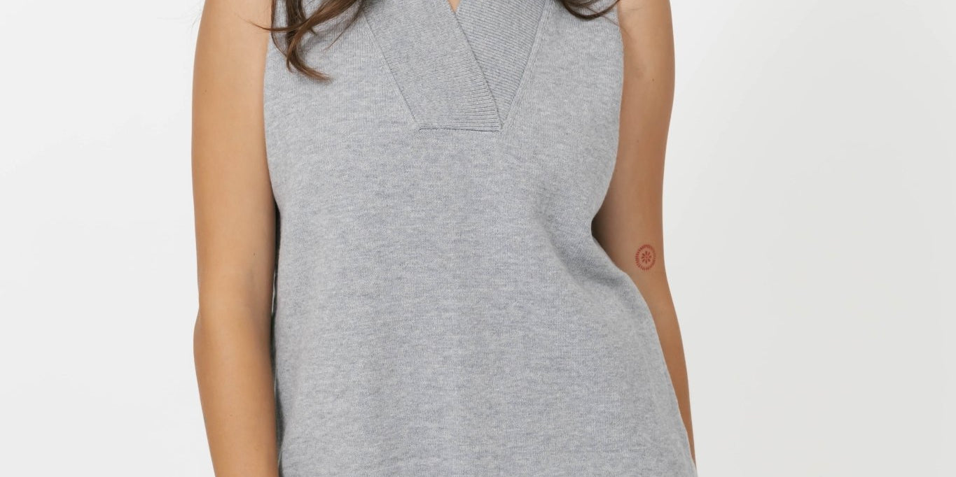 Smash + Tess BLAIR KNIT VEST IN LIGHT GREY - Blue Sky Fashions &amp; Lingerie