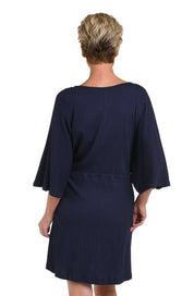 Solid Kimono Tunic Cover Up - Navy - Blue Sky Fashions & Lingerie