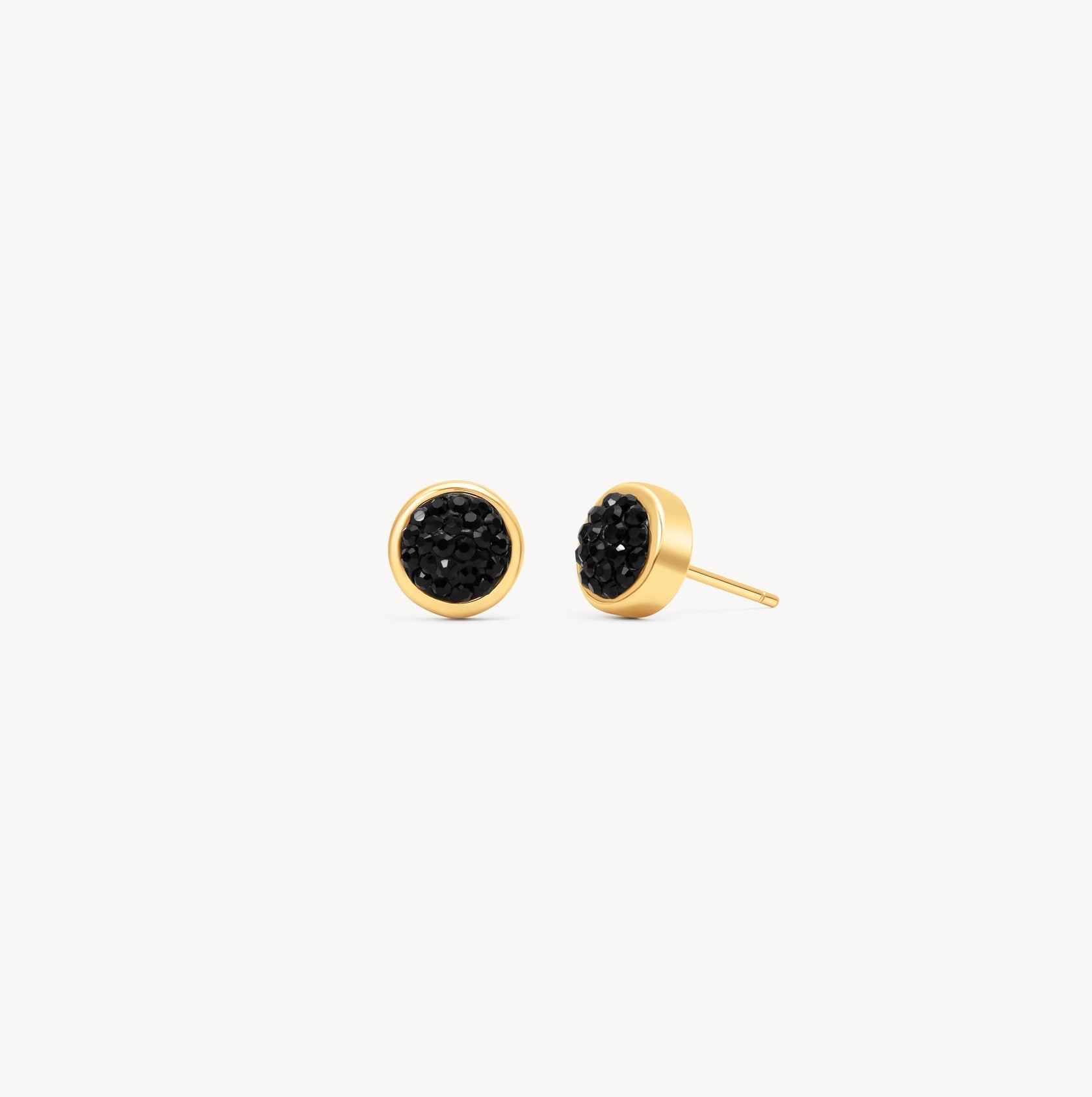 Sparkle Bezel Stud Earrings in Black - Blue Sky Fashions & Lingerie