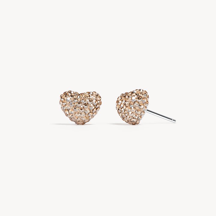 Sparkle Heart Stud Earrings - Blue Sky Fashions & Lingerie