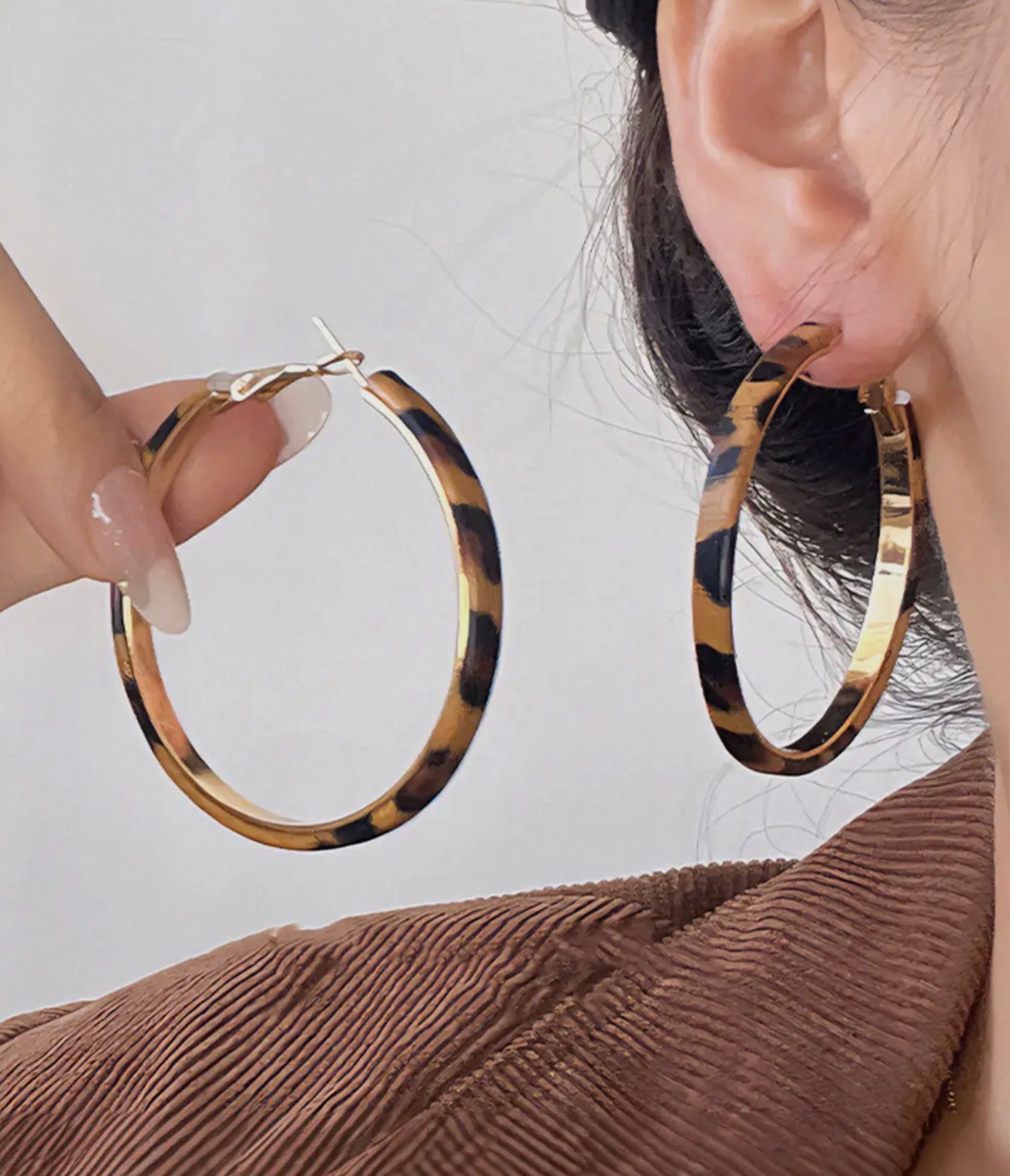 Stainless Alloy Leopard Hoop Earrings - Blue Sky Fashions & Lingerie