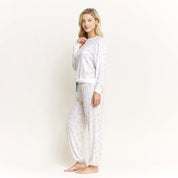 Star Seeker Long PJ Set in Ivory Martinis - Blue Sky Fashions & Lingerie