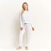Star Seeker Long PJ Set in Ivory Martinis - Blue Sky Fashions & Lingerie