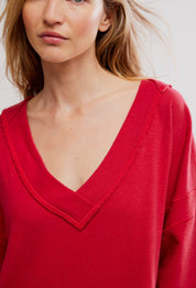 STAYCATION PULLOVER - Deep Cherry - Blue Sky Fashions & Lingerie