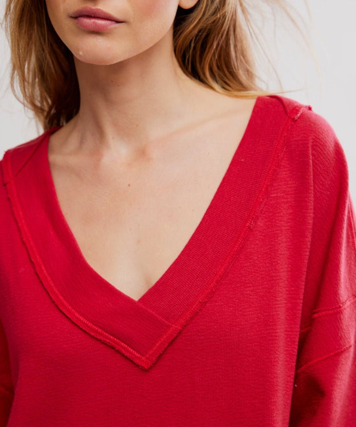 STAYCATION PULLOVER - Deep Cherry - Blue Sky Fashions & Lingerie