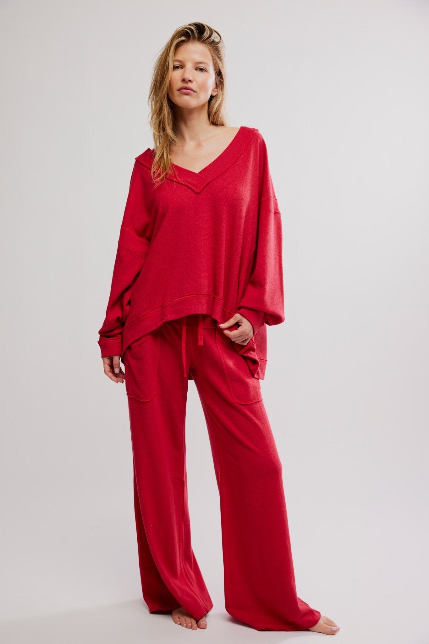 STAYCATION PULLOVER - Deep Cherry - Blue Sky Fashions & Lingerie