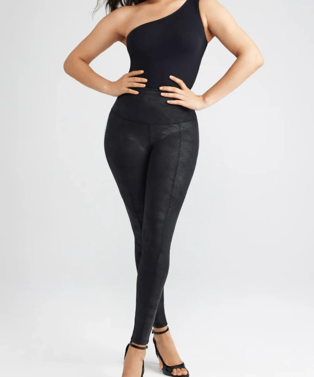 Stretch and Shine Faux Leather Shaping Legging by Yummie - Blue Sky Fashions & Lingerie
