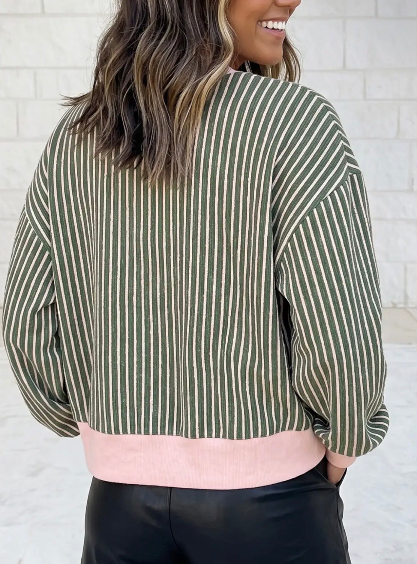 Striped Patchwork Long Sleeve Regular Fit Cardigan - Blue Sky Fashions & Lingerie