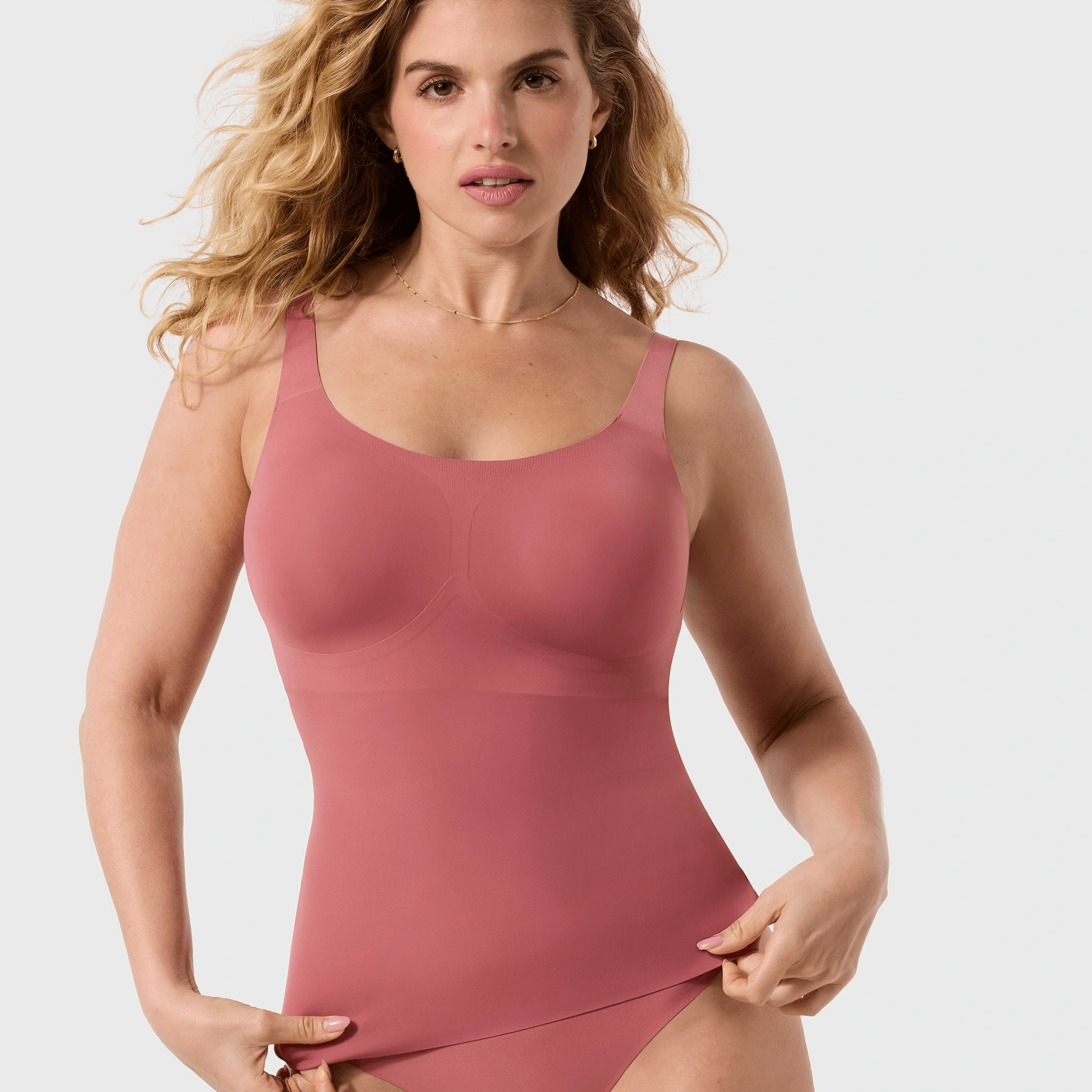 STRUCTURED SCOOP BRA TANK - PINK CANYON - Blue Sky Fashions & Lingerie