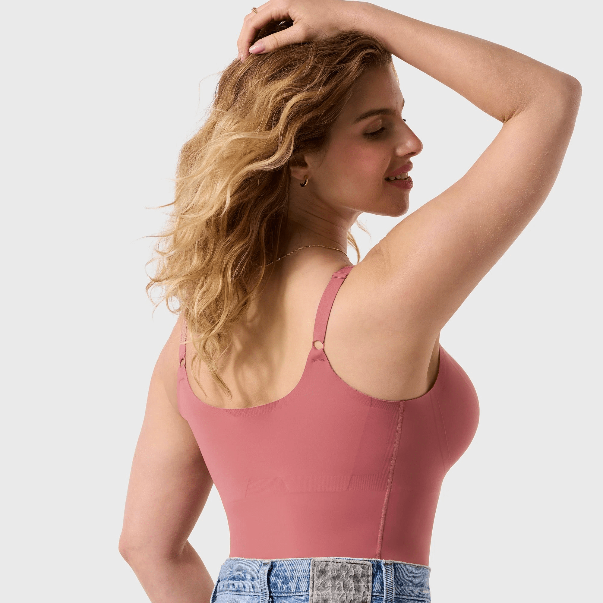 STRUCTURED SCOOP BRA TANK - PINK CANYON - Blue Sky Fashions & Lingerie