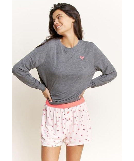 Sugar Sweetheart Shortie PJ Set in Marzipan Hearts - Blue Sky Fashions & Lingerie