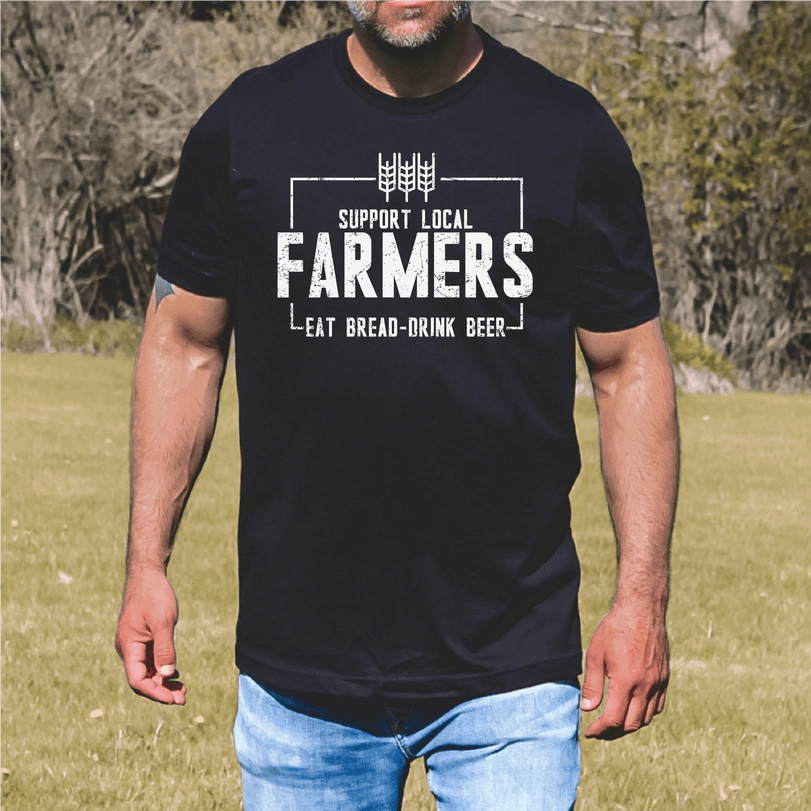 Support Local Farmers Unisex T-Shirt - Black - Blue Sky Fashions & Lingerie