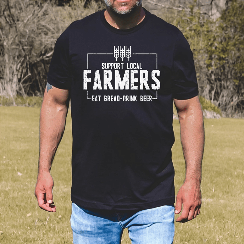 Support Local Farmers Unisex T-Shirt -Black