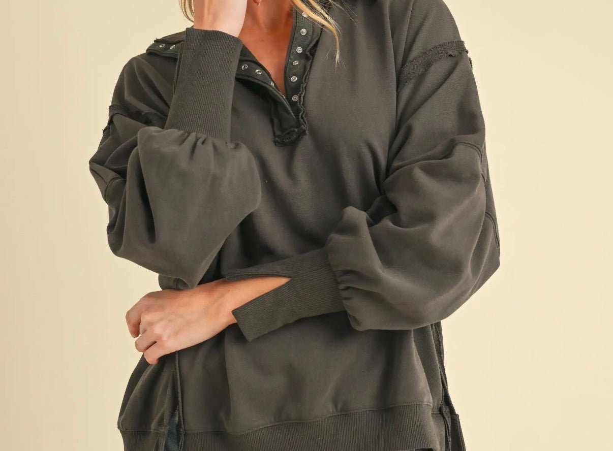Tamika Sweatshirt - Charcoal - Blue Sky Fashions & Lingerie
