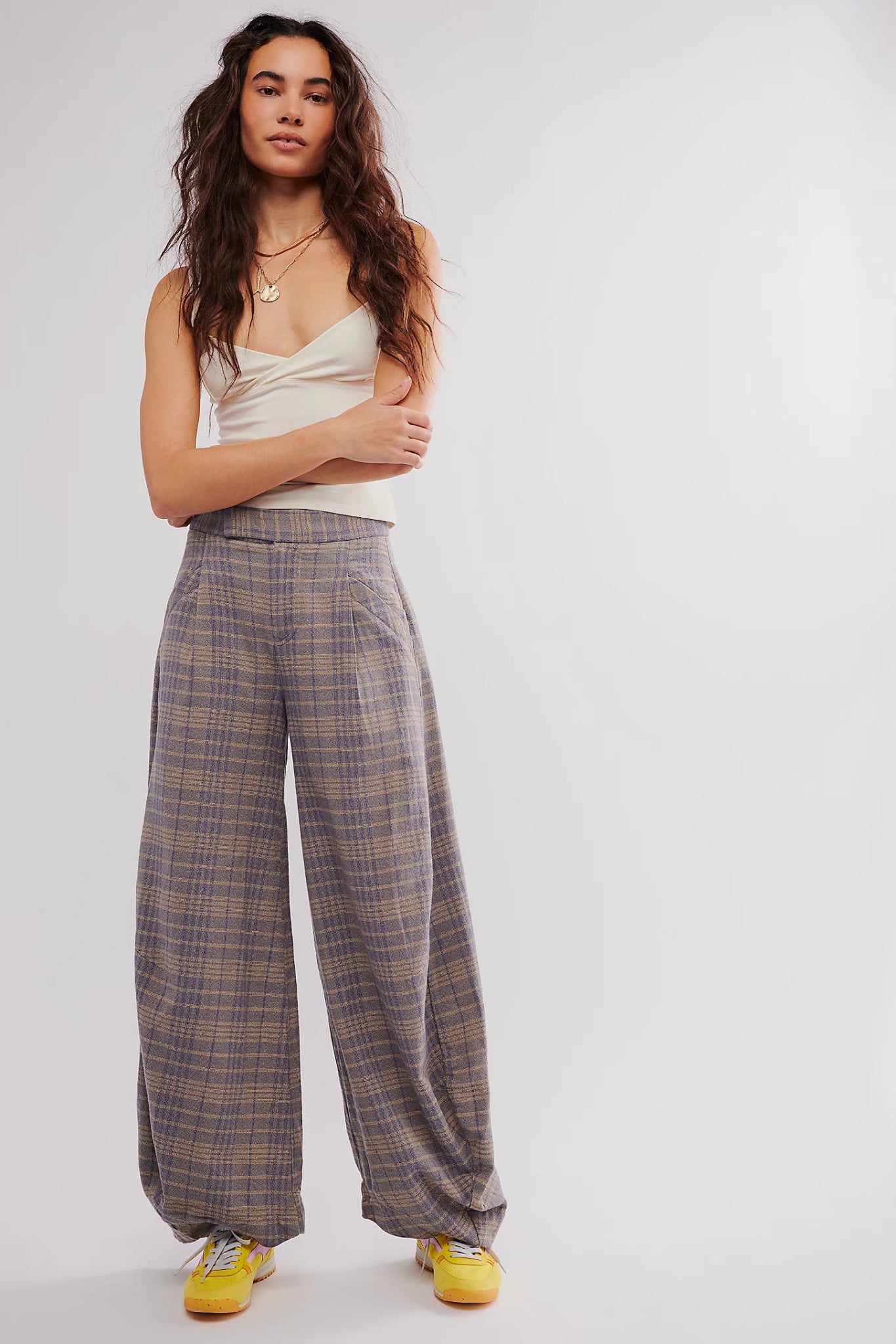 Tegan Barrel Trousers - Blue Grey Combo - Blue Sky Fashions & Lingerie