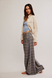 Tegan Barrel Trousers - Blue Grey Combo - Blue Sky Fashions & Lingerie