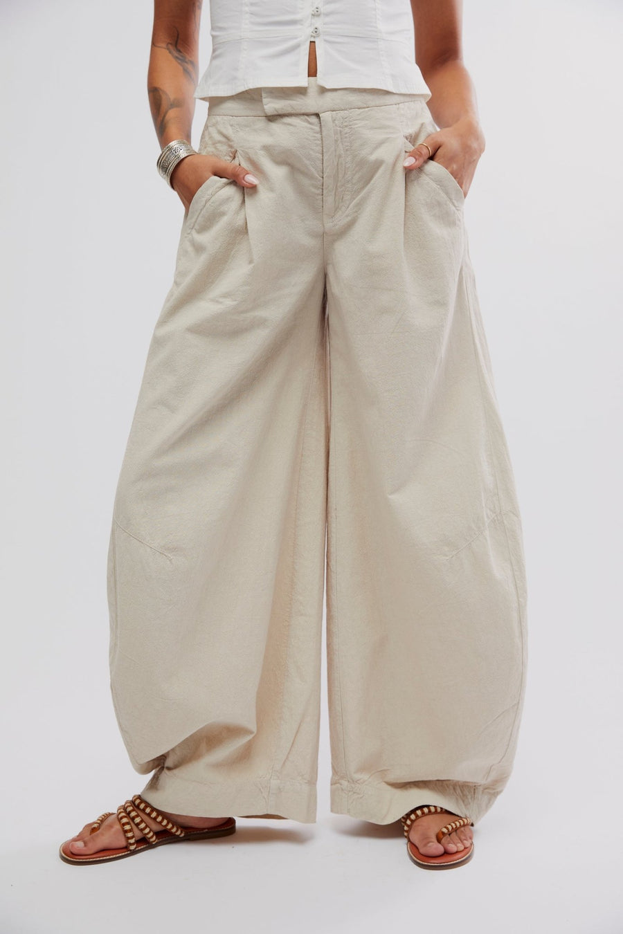 Tegan Washed Barrel Trousers by Free People - Blue Sky Fashions & Lingerie