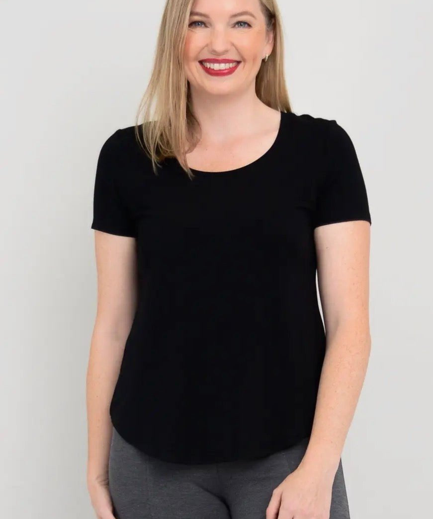 Tessa Tee, Black, Bamboo - Blue Sky Fashions & Lingerie
