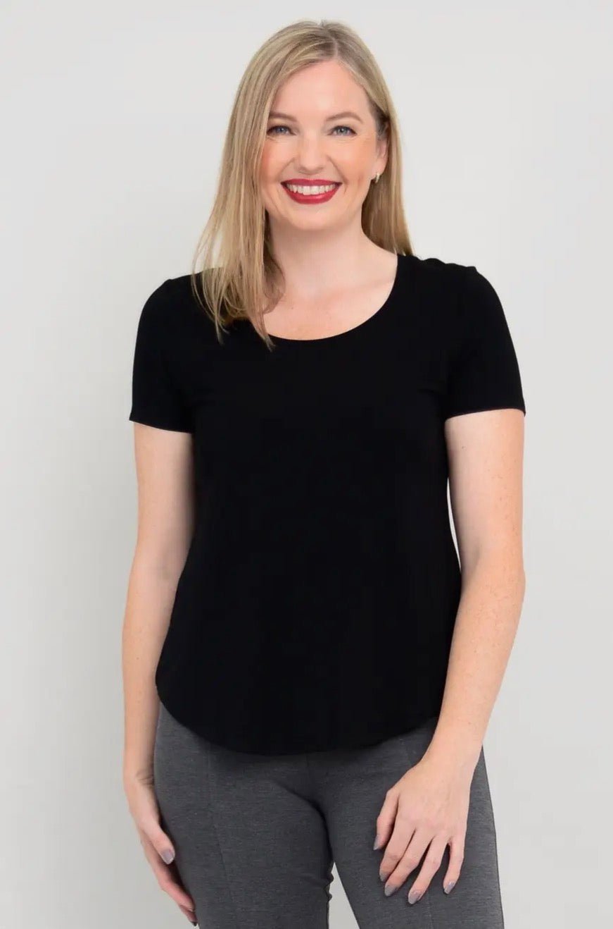 Tessa Tee, Black, Bamboo - Blue Sky Fashions & Lingerie