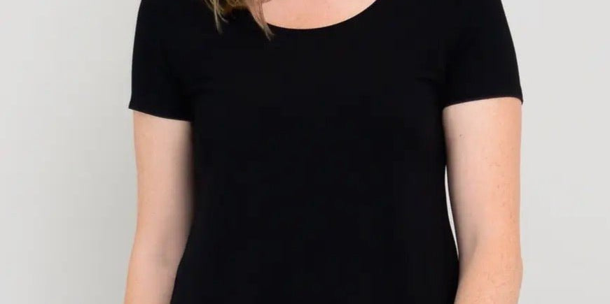 Tessa Tee, Black, Bamboo - Blue Sky Fashions &amp; Lingerie