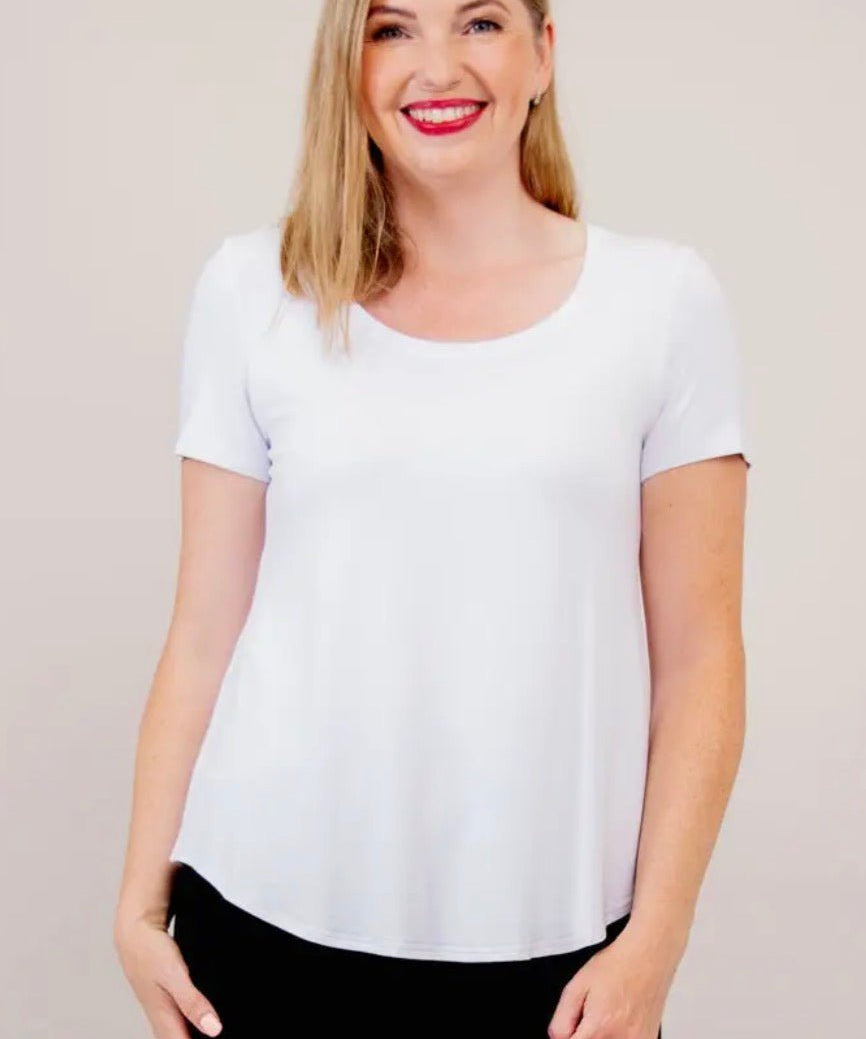 Tessa Tee, Snow White, Bamboo - Blue Sky Fashions & Lingerie