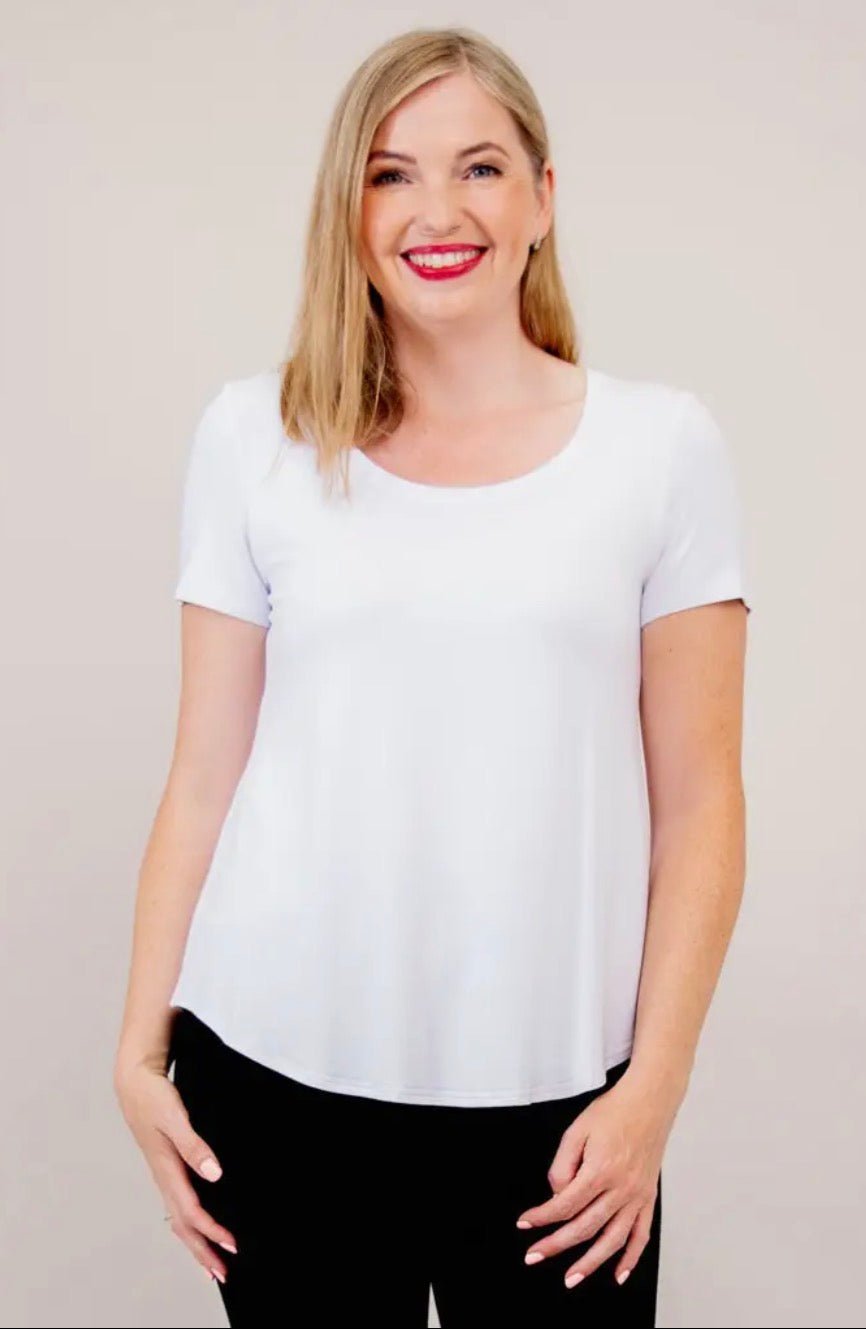 Tessa Tee, Snow White, Bamboo - Blue Sky Fashions & Lingerie
