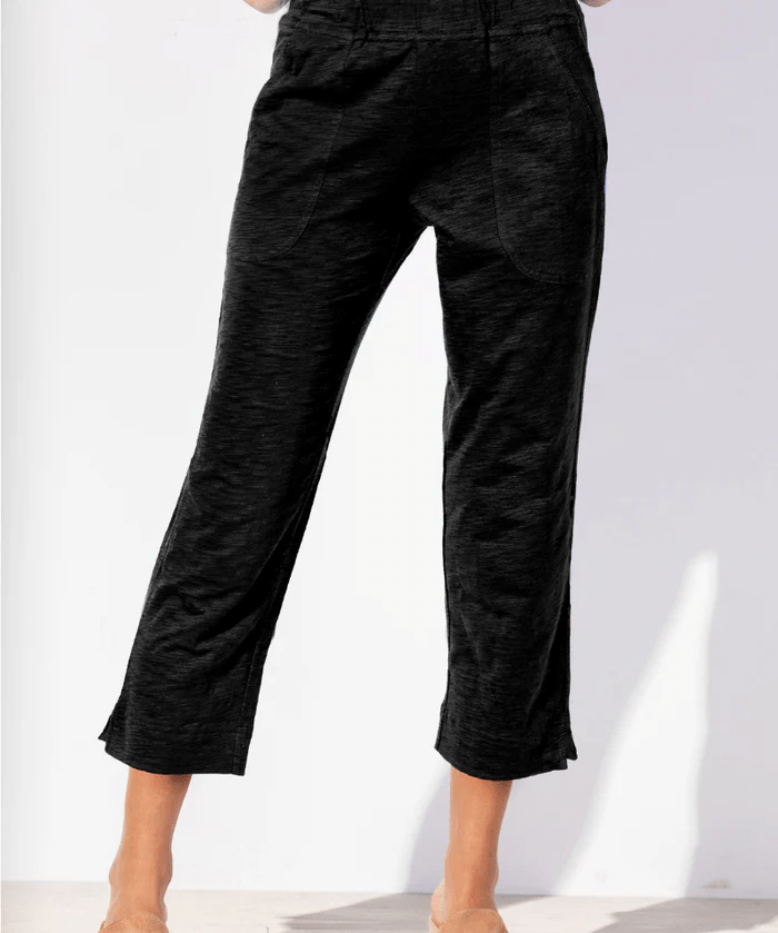 Textured Peruvian Cotton On The Go Capri in black - Blue Sky Fashions & Lingerie