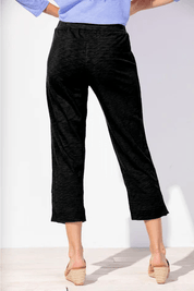 Textured Peruvian Cotton On The Go Capri in black - Blue Sky Fashions & Lingerie