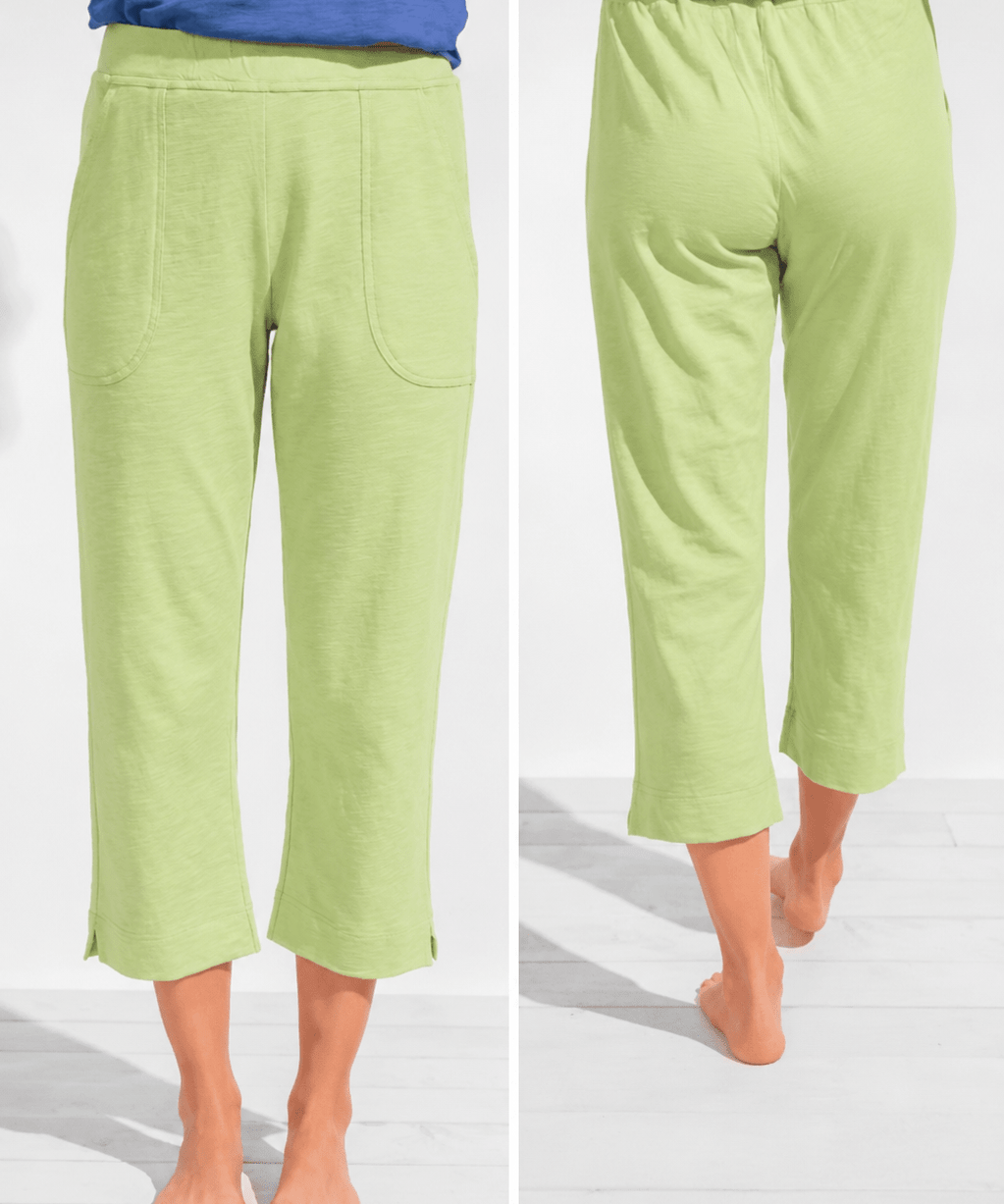 Textured Peruvian Cotton On The Go Pocket Capri in Kiwi E60005S6 - Blue Sky Fashions & Lingerie