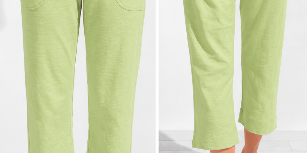 Textured Peruvian Cotton On The Go Pocket Capri in Kiwi E60005S6 - Blue Sky Fashions &amp; Lingerie