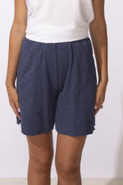 Textured Peruvian Cotton Walking Short in navy - Blue Sky Fashions & Lingerie