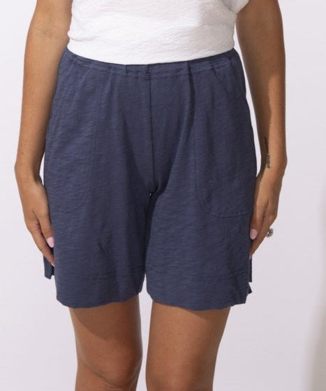 Textured Peruvian Cotton Walking Short in navy - Blue Sky Fashions & Lingerie