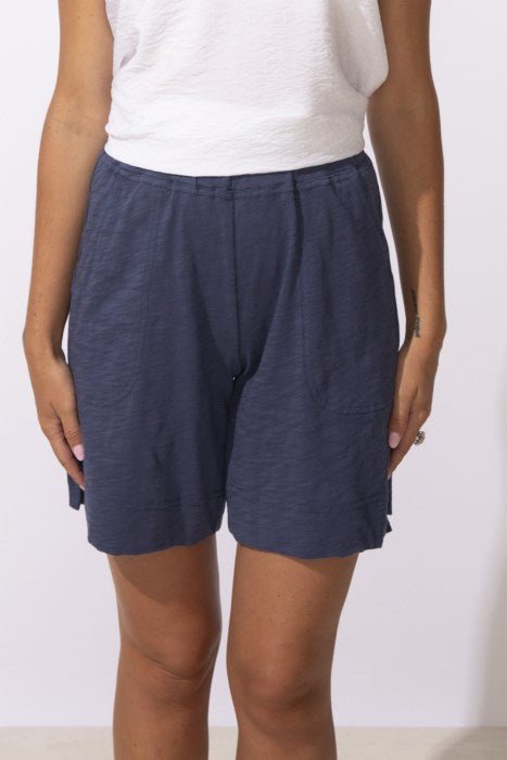 Textured Peruvian Cotton Walking Short in navy - Blue Sky Fashions & Lingerie