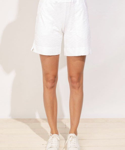 Textured Peruvian Cotton Walking Short in white - Blue Sky Fashions & Lingerie