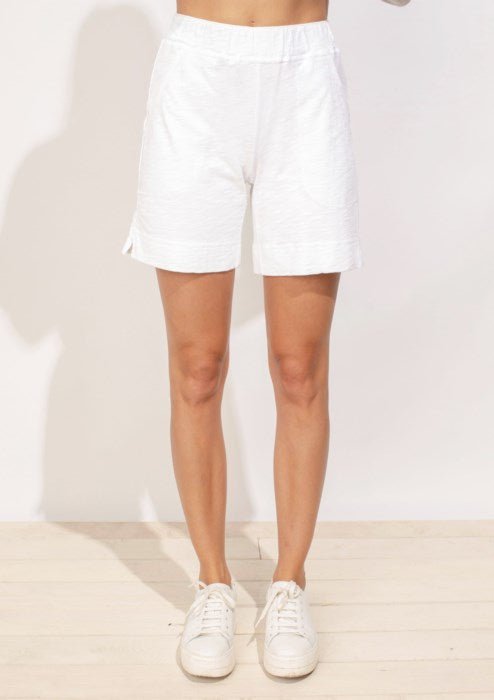 Textured Peruvian Cotton Walking Short in white - Blue Sky Fashions & Lingerie